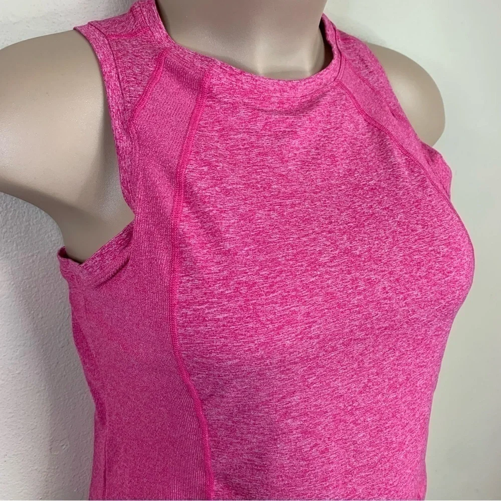 Large Pink Cropped Athletic Fit Tank Sleeveless Stretch Members Mark Activewear